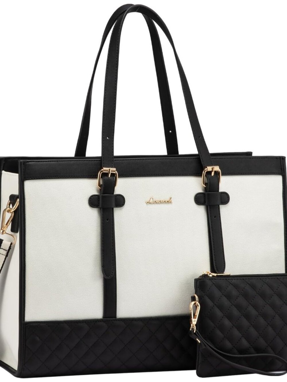 Laptop Bag for Women, 15.6 Inch Computer Tote Bags Purse for Work | Canvas, with